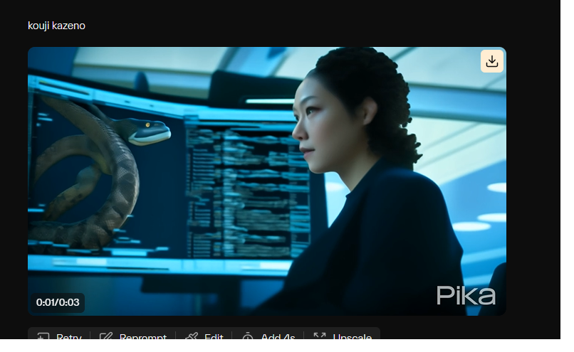 pika1.0で作成した動画の画像